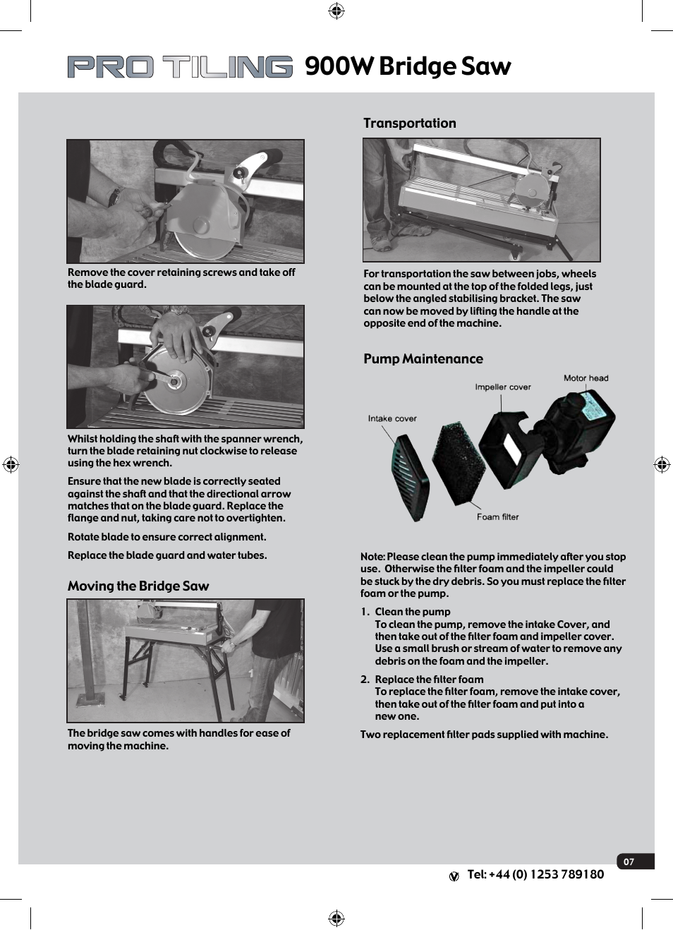 900w bridge saw | Vitrex 103500 User Manual | Page 7 / 8