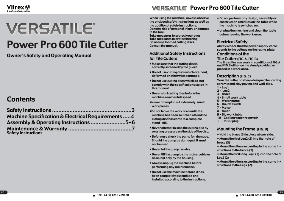 Vitrex WSPP600IND User Manual | Page 2 / 5