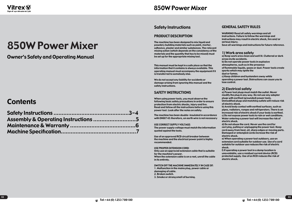 Vitrex MIX850 User Manual | Page 2 / 4