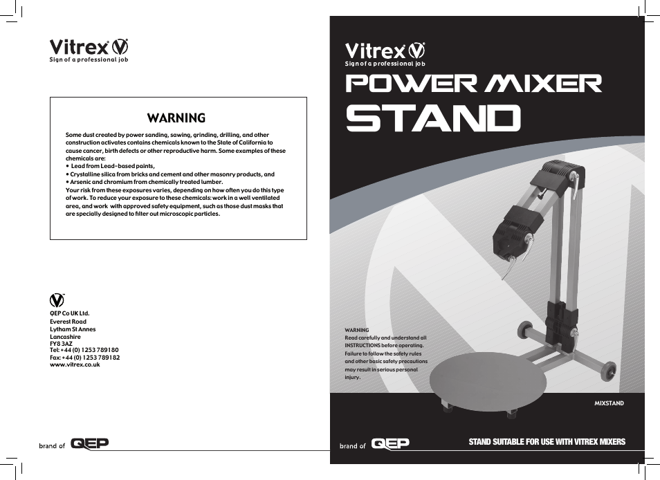 Vitrex MIXSTAND User Manual | 2 pages