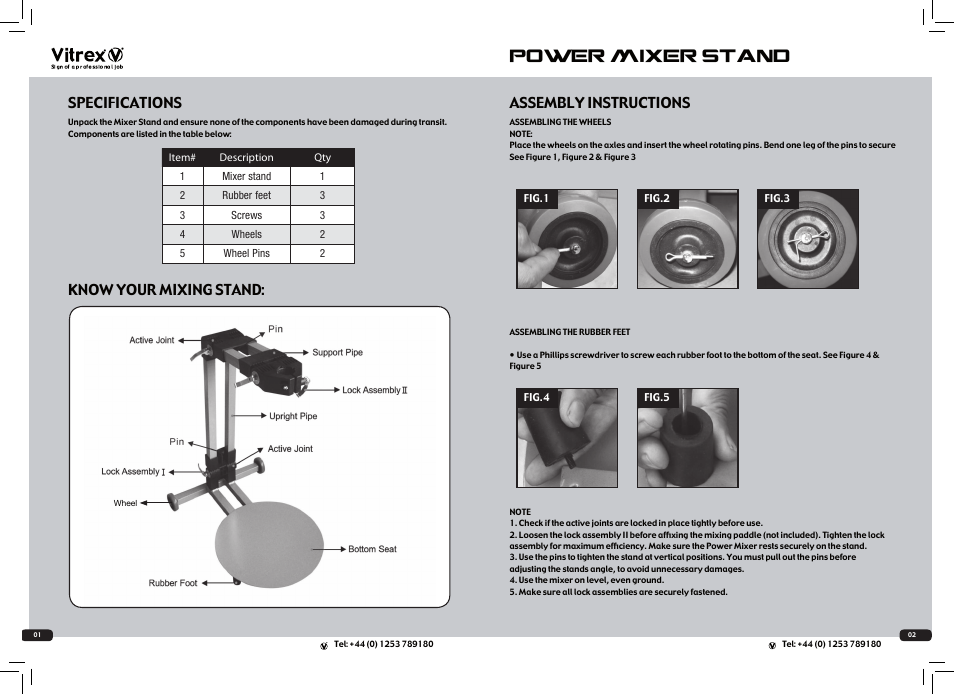 Power mixer stand | Vitrex MIXSTAND User Manual | Page 2 / 2