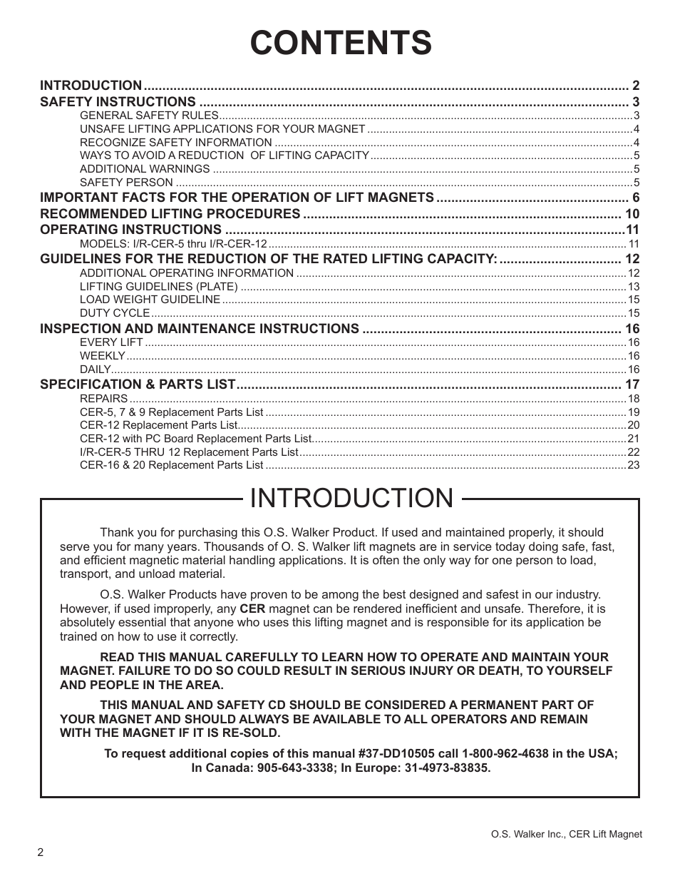 Walker Magnetics CER SERIES User Manual | Page 2 / 24