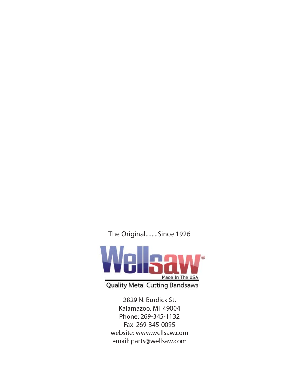 Wellsaw 1316S-Auto User Manual | Page 23 / 23