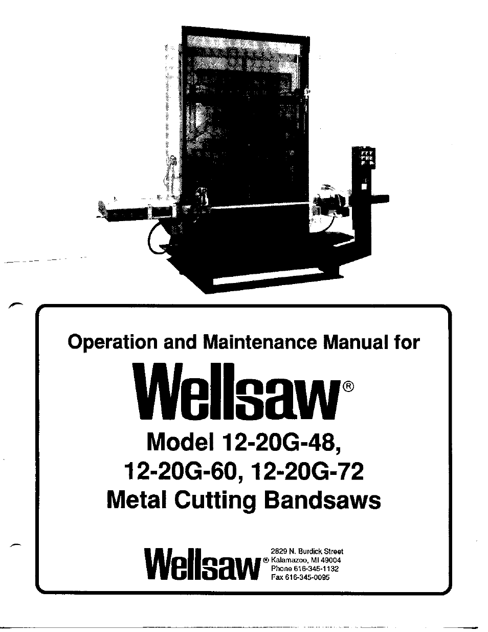 Wellsaw 1220G User Manual | 35 pages