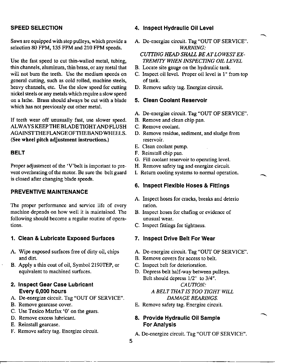 Wellsaw 1220G User Manual | Page 6 / 35