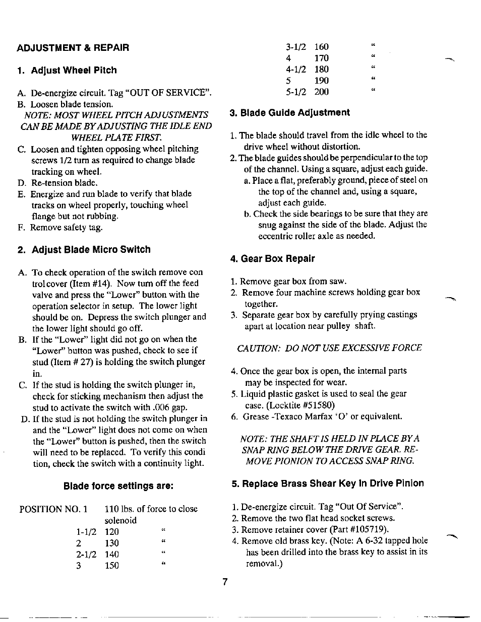 Wellsaw 1220G User Manual | Page 8 / 35