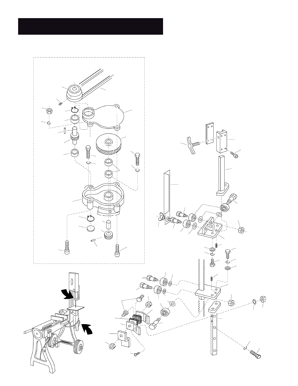 Blade guide & gear box details | Wellsaw 58BW User Manual | Page 12 / 22
