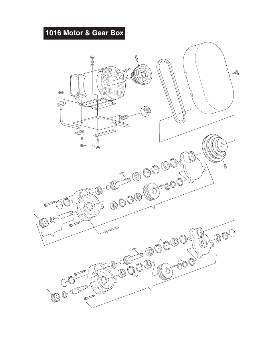 1016 motor & gear box | Wellsaw 1016 User Manual | Page 30 / 39