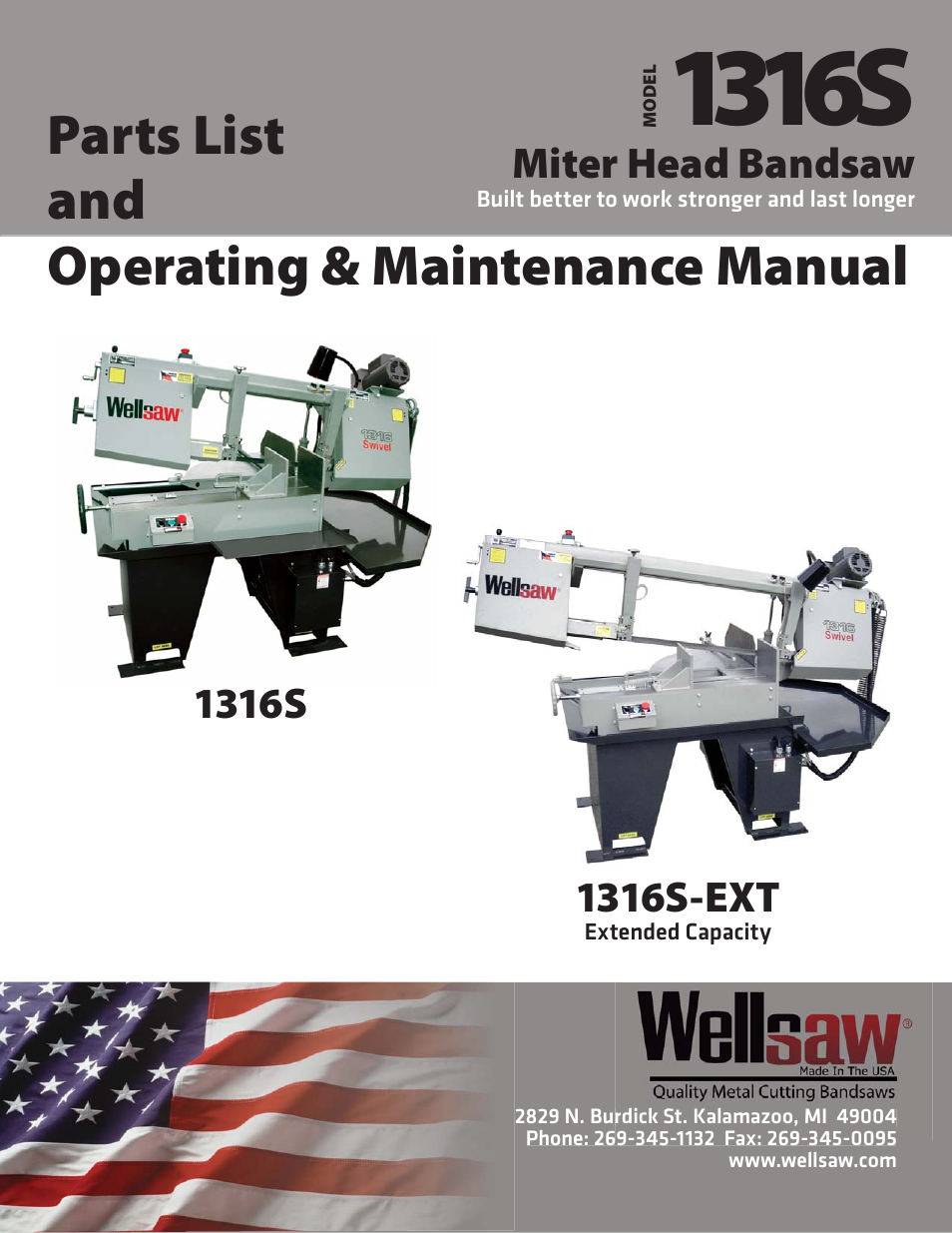 Wellsaw 1316S User Manual | 40 pages