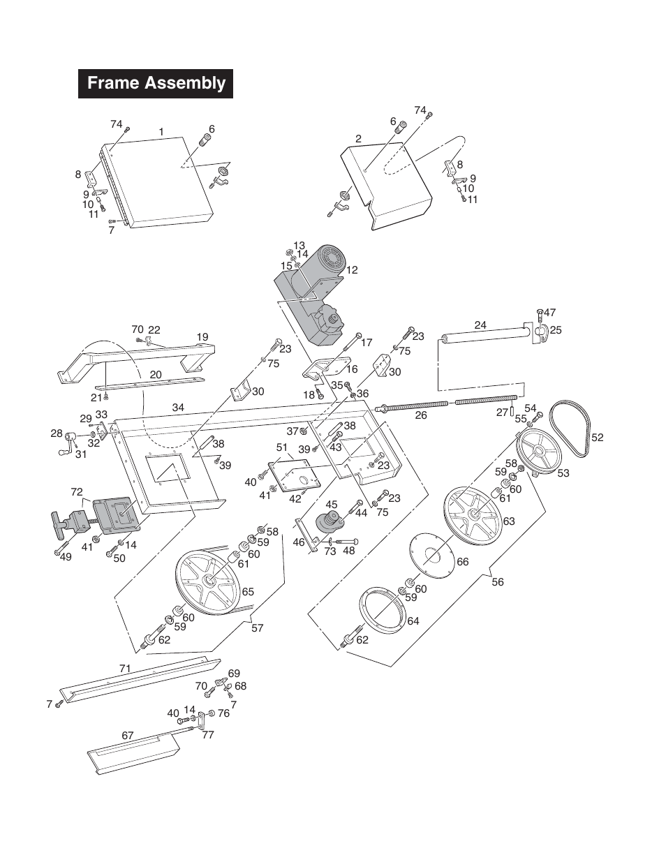 Frame assembly | Wellsaw 1316S User Manual | Page 14 / 40