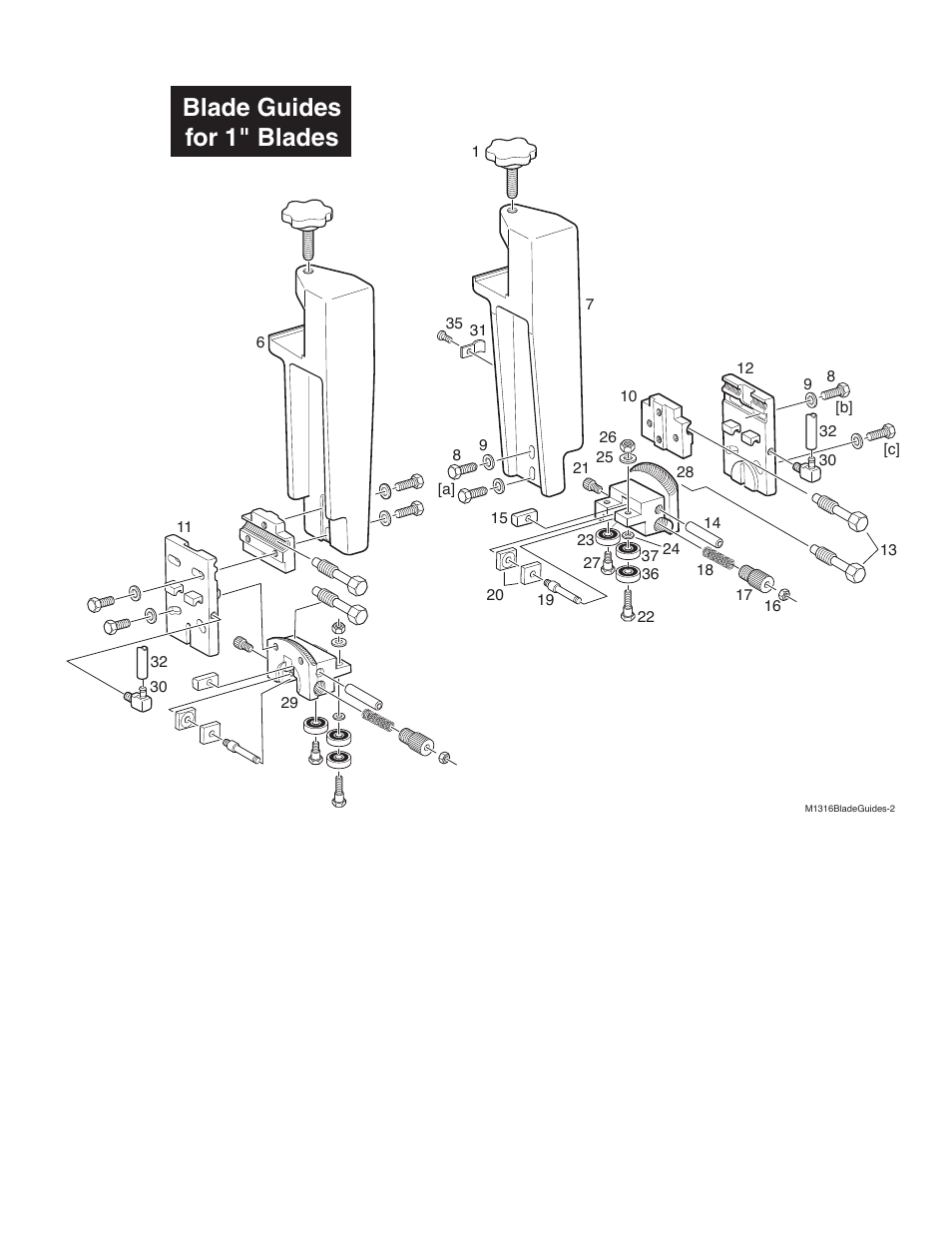 Blade guides for 1" blades | Wellsaw 1316S-SA User Manual | Page 22 / 37