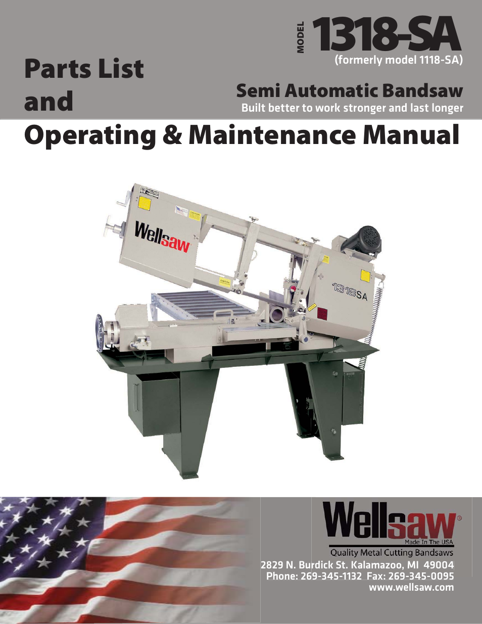 Wellsaw 1318-SA User Manual | 40 pages