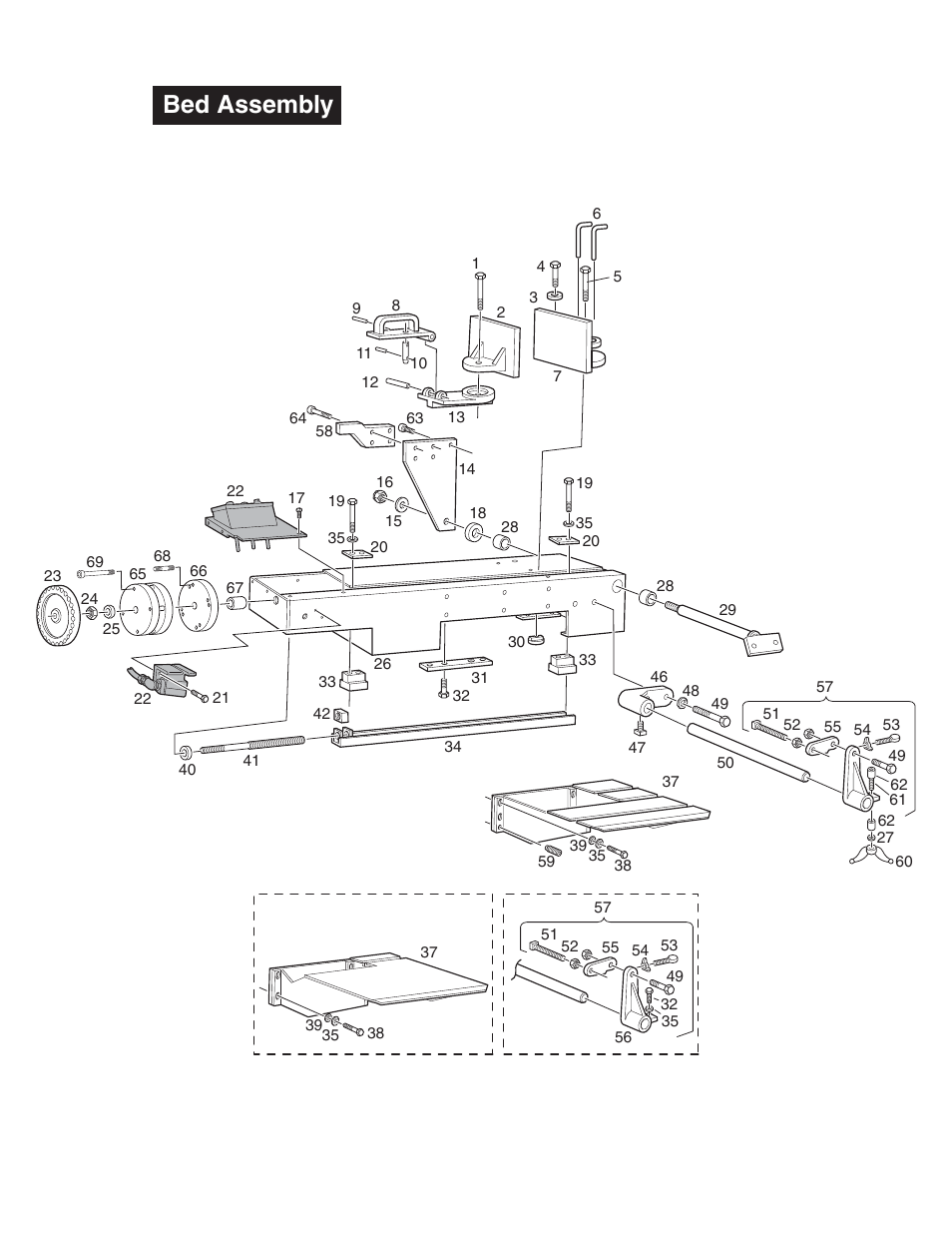 Bed assembly | Wellsaw 1318-SA User Manual | Page 16 / 40