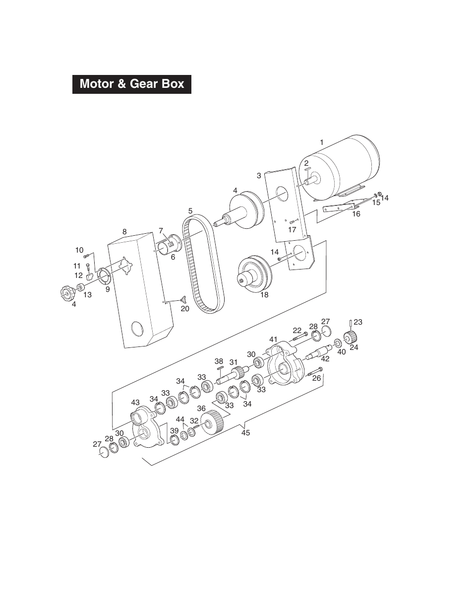 Motor & gear box | Wellsaw 1318-SA User Manual | Page 30 / 40
