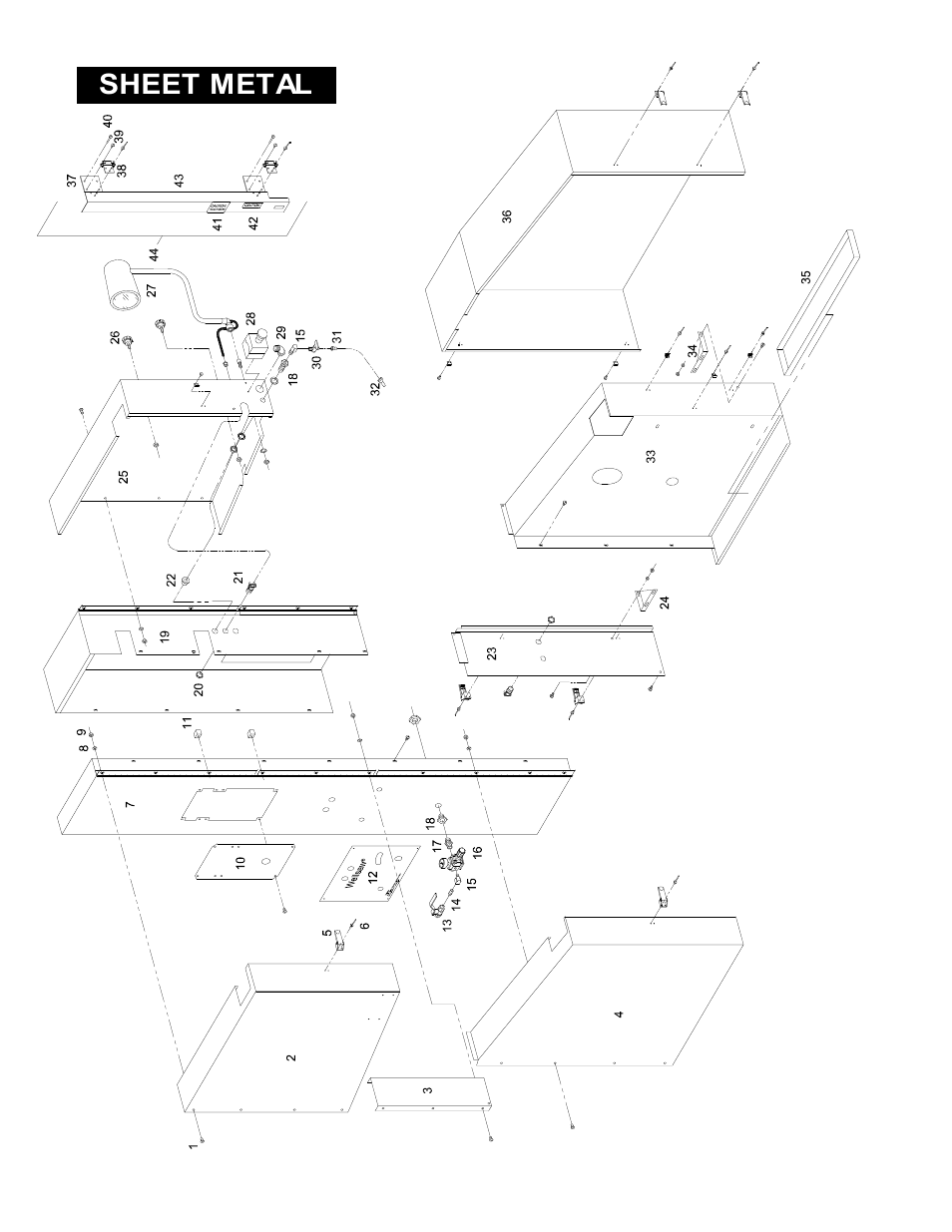 Sheet metal | Wellsaw V20-24 User Manual | Page 16 / 24