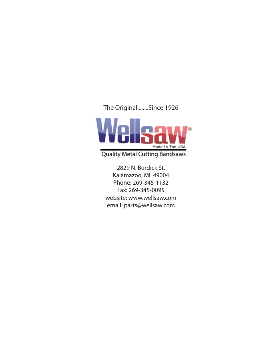 Wellsaw V20-24 User Manual | Page 24 / 24