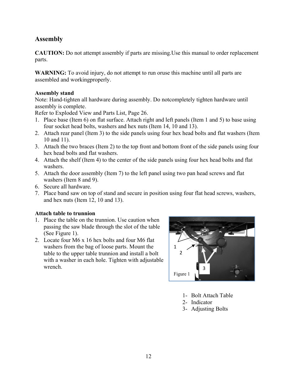 WEN 3914 14 inch band saw User Manual | Page 12 / 27