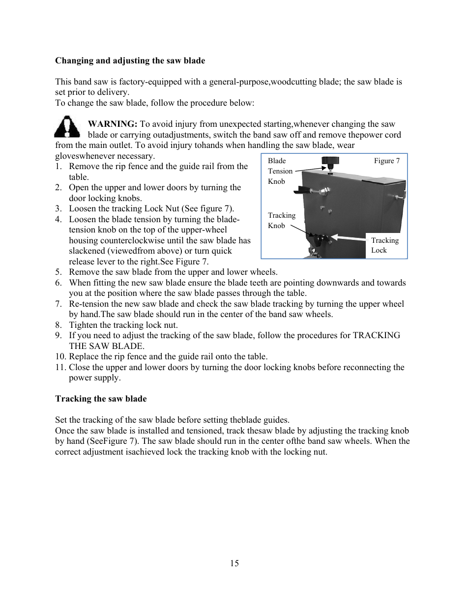 WEN 3914 14 inch band saw User Manual | Page 15 / 27