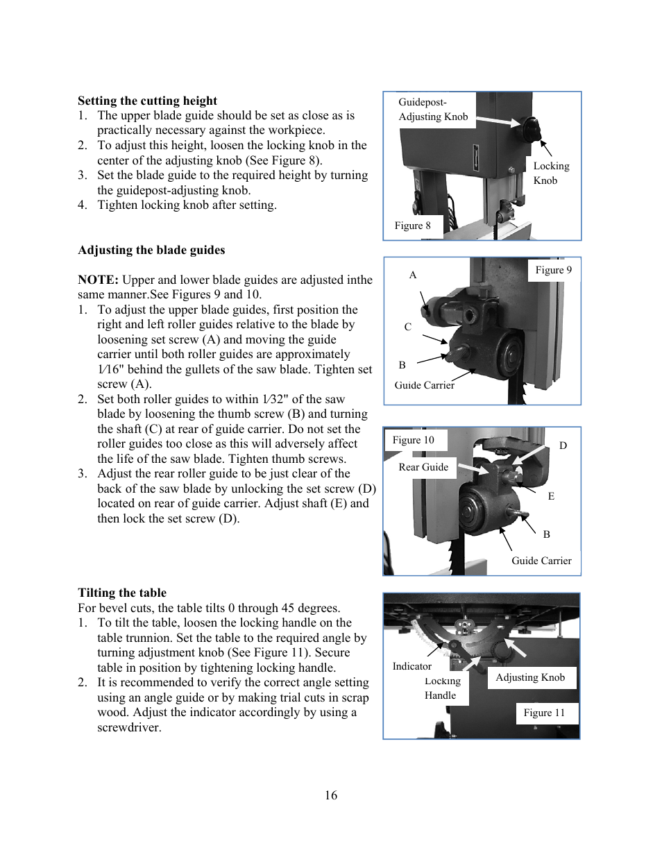 WEN 3914 14 inch band saw User Manual | Page 16 / 27