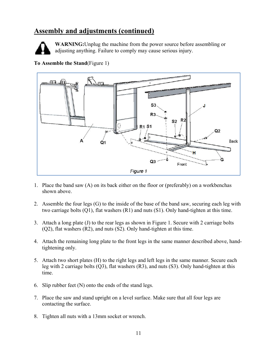 Assembly and adjustments (continued) | WEN 3912 10 inch band saw User Manual | Page 11 / 24