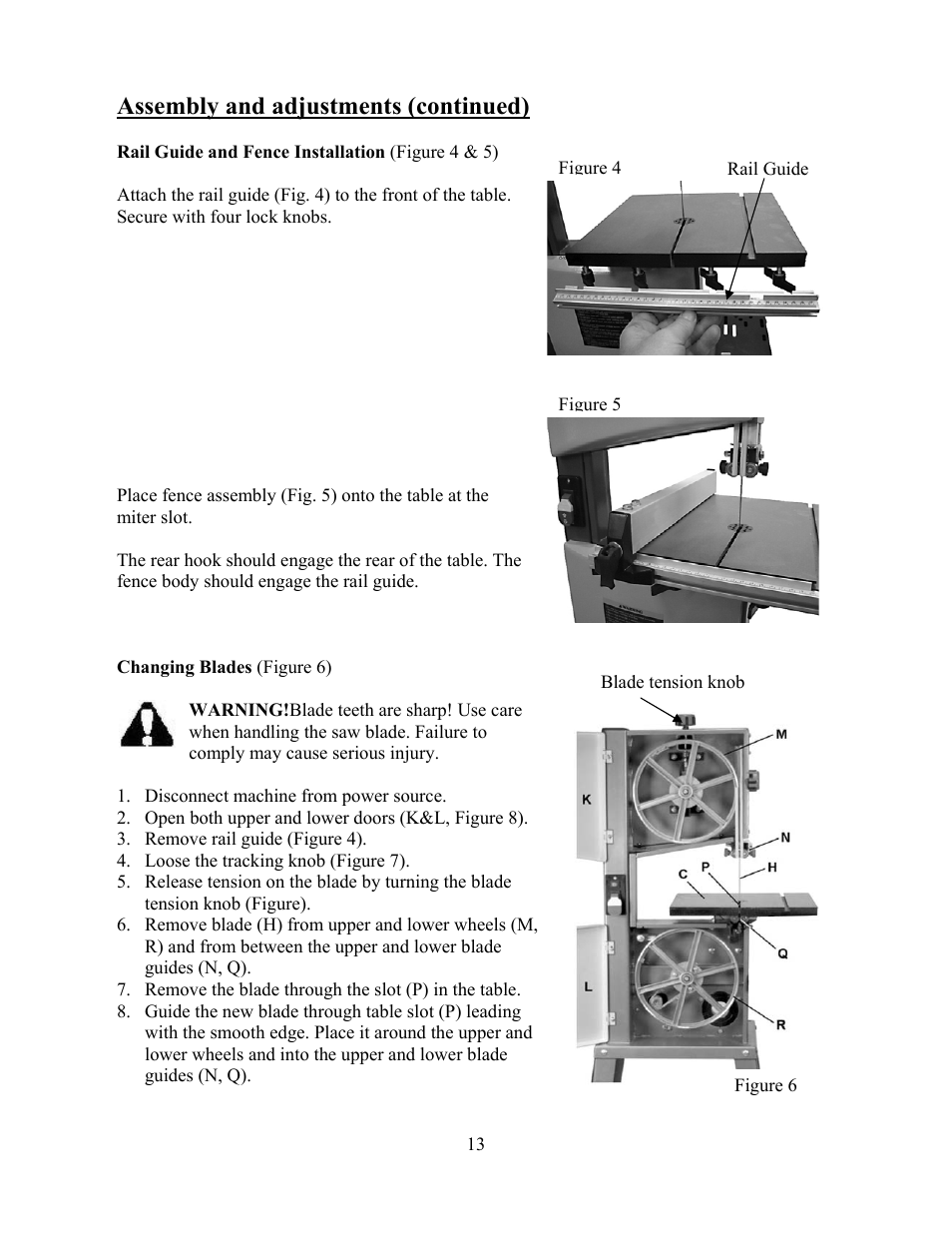 Assembly and adjustments (continued) | WEN 3912 10 inch band saw User Manual | Page 13 / 24