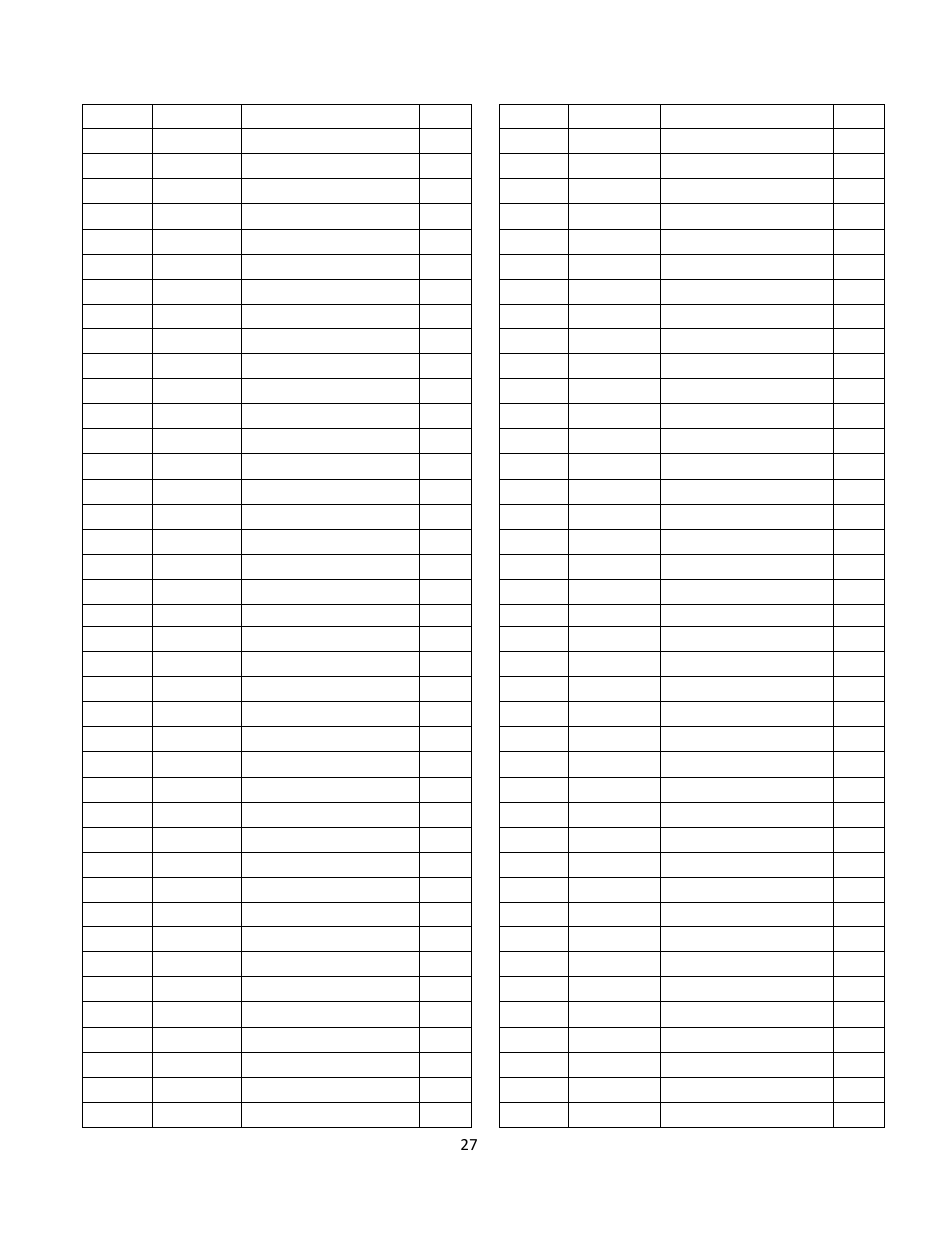 Parts list | WEN 3710 10 inch Table Saw ver.2011 User Manual | Page 27 / 30