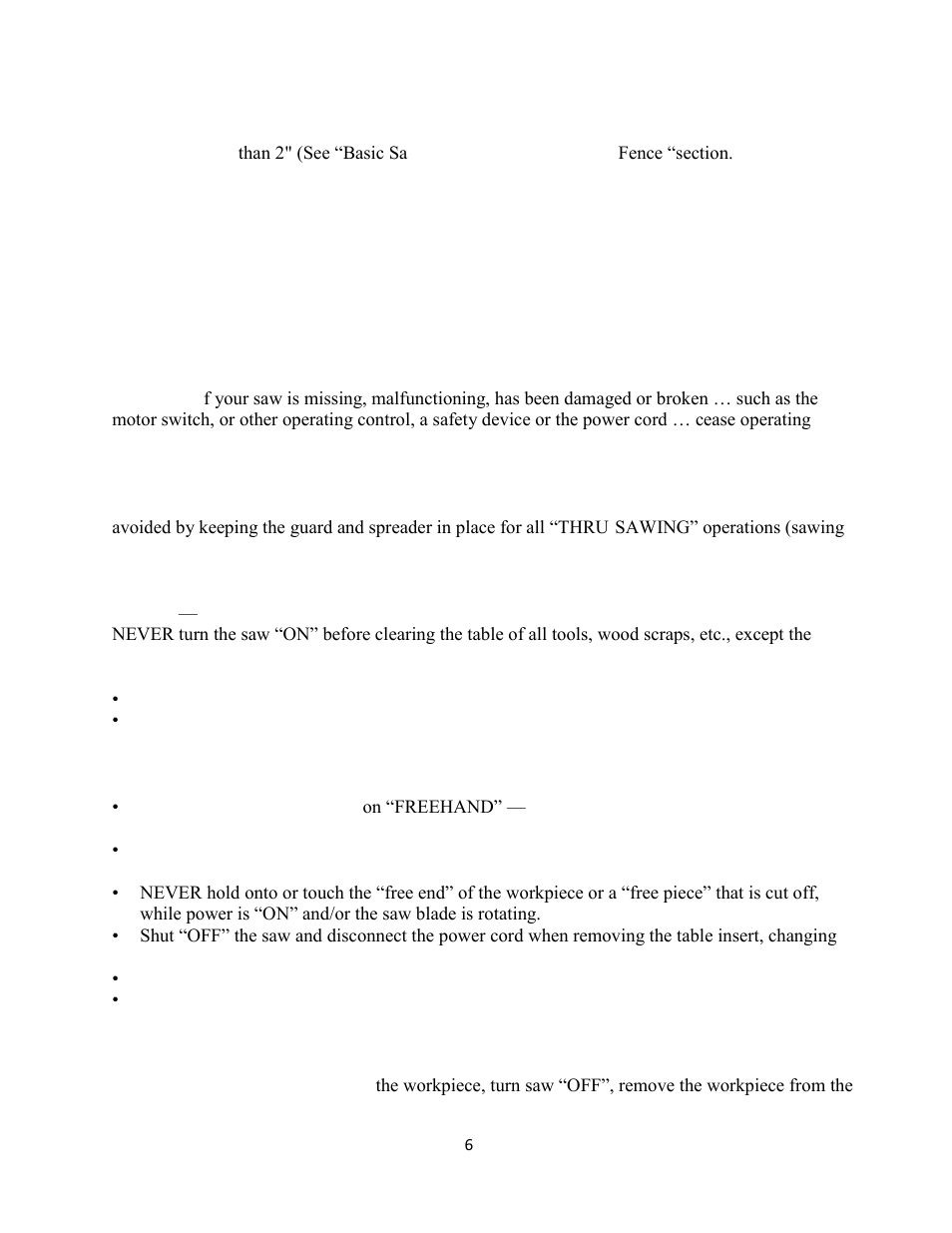 WEN 3710 10 inch Table Saw ver.2011 User Manual | Page 6 / 30