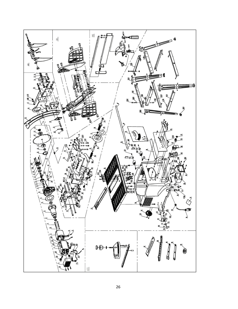Exploded view | WEN 3710 10 inch Table Saw ver.2010 User Manual | Page 26 / 29
