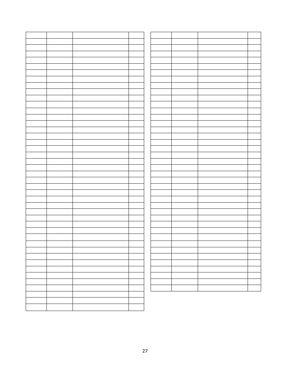 Parts list | WEN 3710 10 inch Table Saw ver.2010 User Manual | Page 27 / 29