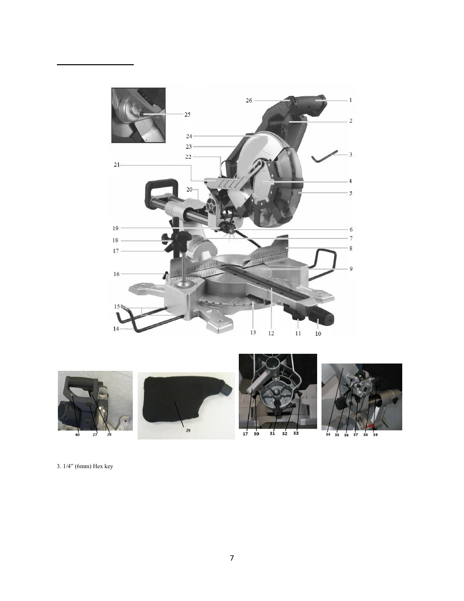 Know your product | WEN 70751 10 Dual Bevel Sliding Compound Miter Saw User Manual | Page 7 / 21