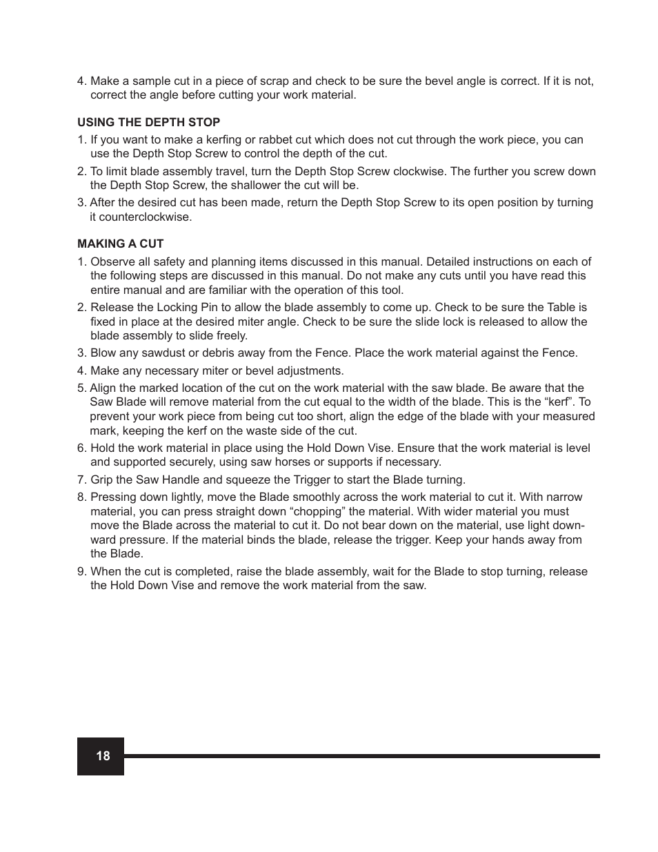 WEN 70711 10 inch Sliding Compound Miter Saw Manual User Manual | Page 18 / 28