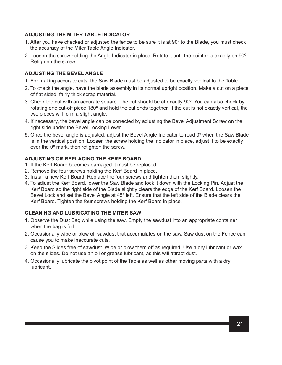 WEN 70711 10 inch Sliding Compound Miter Saw Manual User Manual | Page 21 / 28