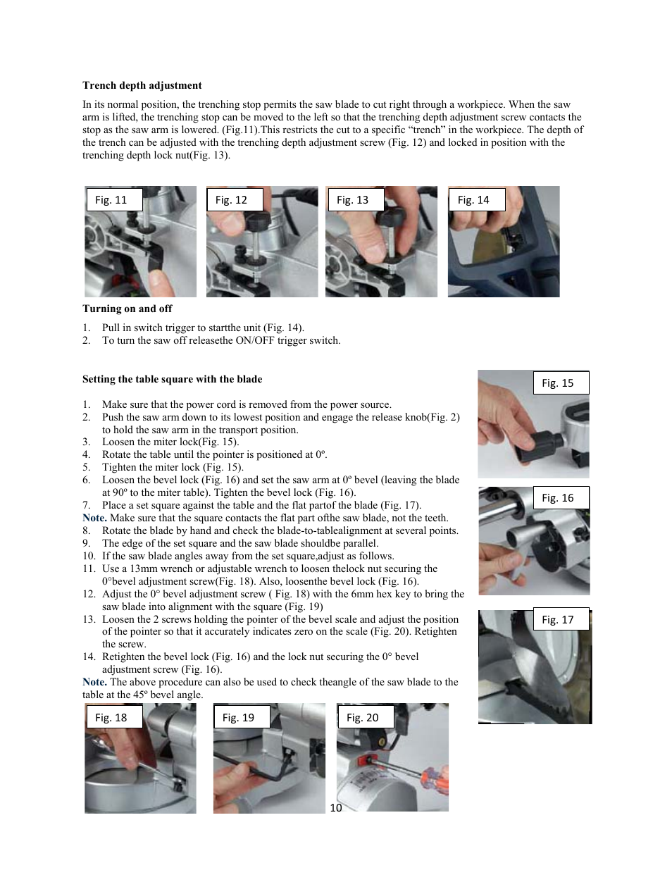 WEN 70716 10 inch Sliding Compound Miter Saw User Manual | Page 10 / 20