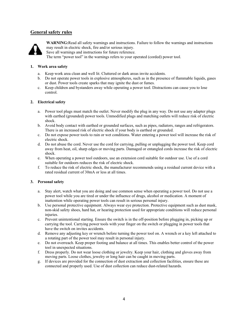 WEN 70716 10 inch Sliding Compound Miter Saw User Manual | Page 4 / 20