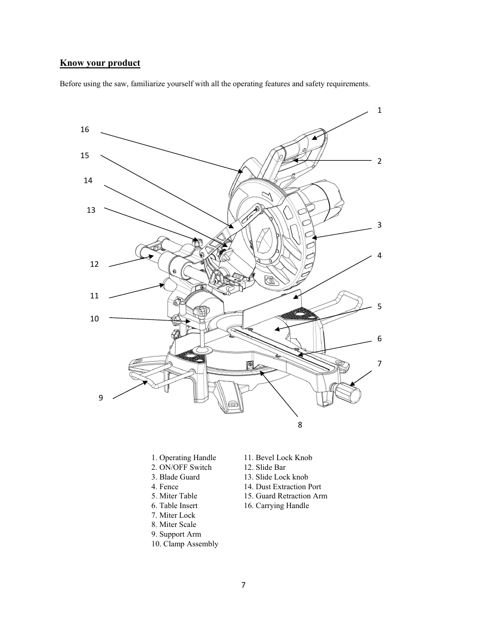 WEN 70716 10 inch Sliding Compound Miter Saw User Manual | Page 7 / 20