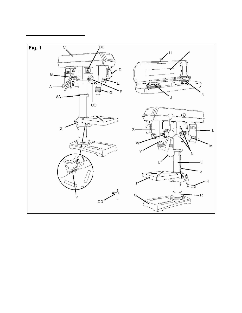 Know your drill press | WEN 4210 10 inch Drill Press with Cross Hair Laser ver.2014 User Manual | Page 8 / 28