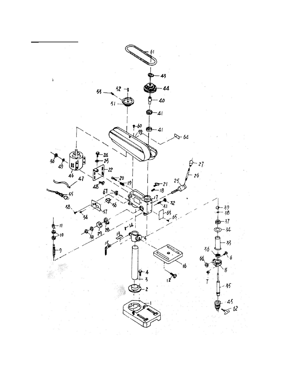 Exploded view | WEN 4205 8 inch Drill Press with Laser User Manual | Page 22 / 24