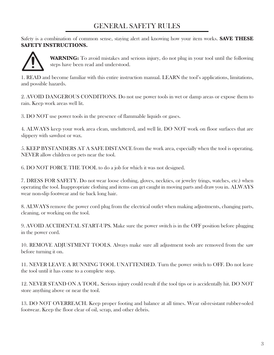 General safety rules | WEN 6018 6 inch Vortex Variable Speed Dual Action Polisher User Manual | Page 3 / 11