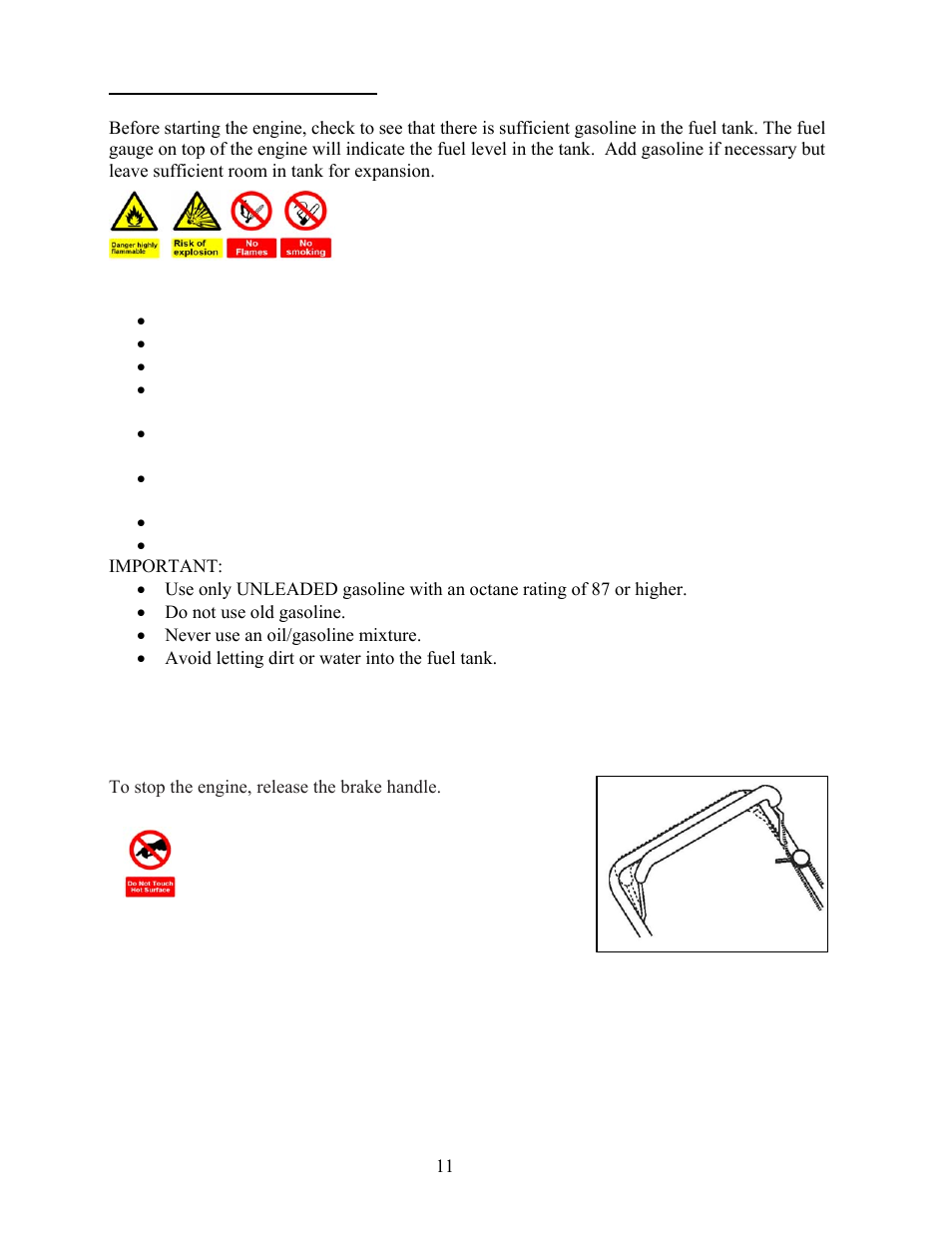 Step 2 – check the fuel level, Stopping the engine, Warning | WEN 56173 173 cc 6 HP OHV Vertical Shaft Gas Engine-CARB User Manual | Page 14 / 28