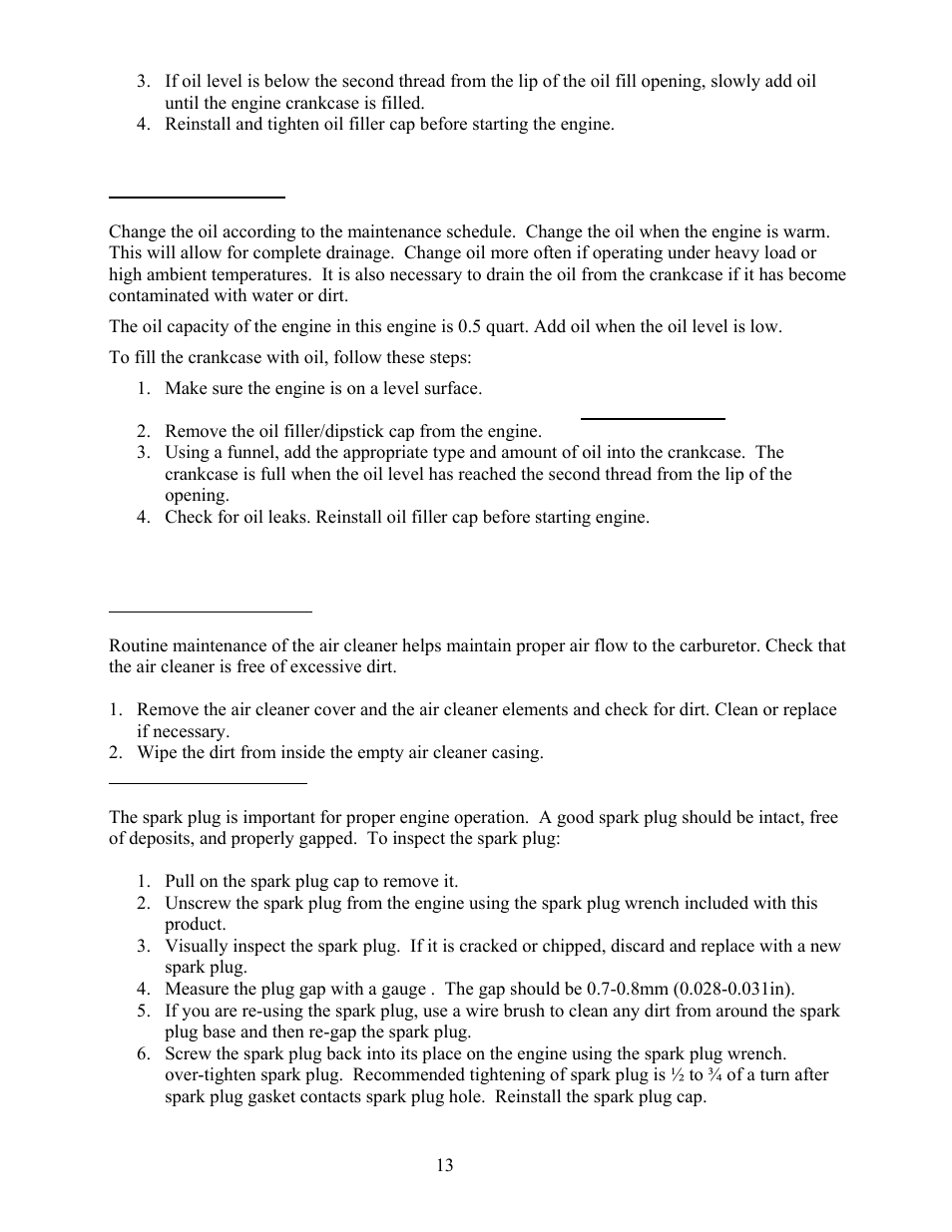 WEN 56173 173 cc 6 HP OHV Vertical Shaft Gas Engine-CARB User Manual | Page 16 / 28