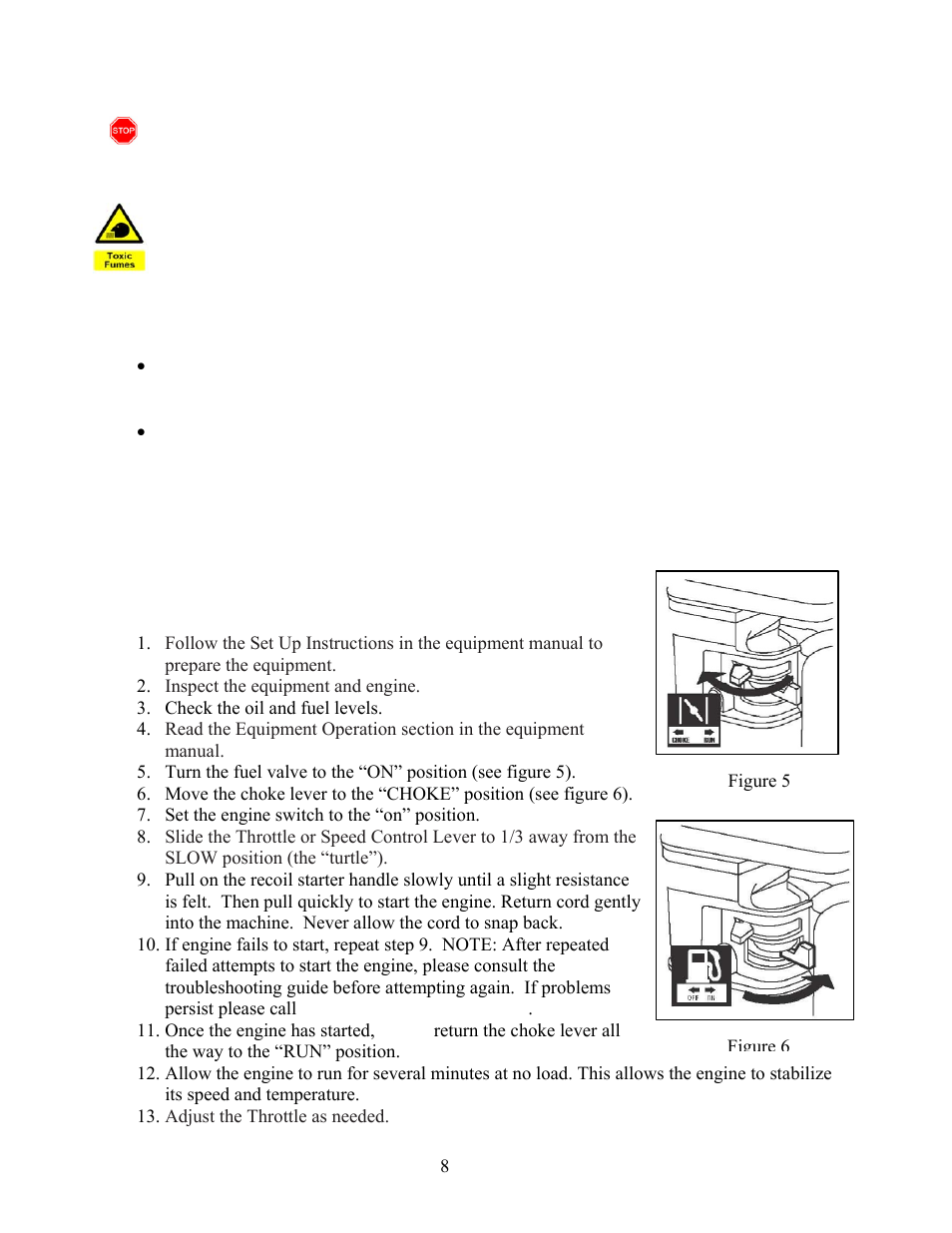 Starting the engine, Danger | WEN 56212 212 cc 7 HP OHV Horizontal Shaft Gas Engine - CARB User Manual | Page 11 / 27