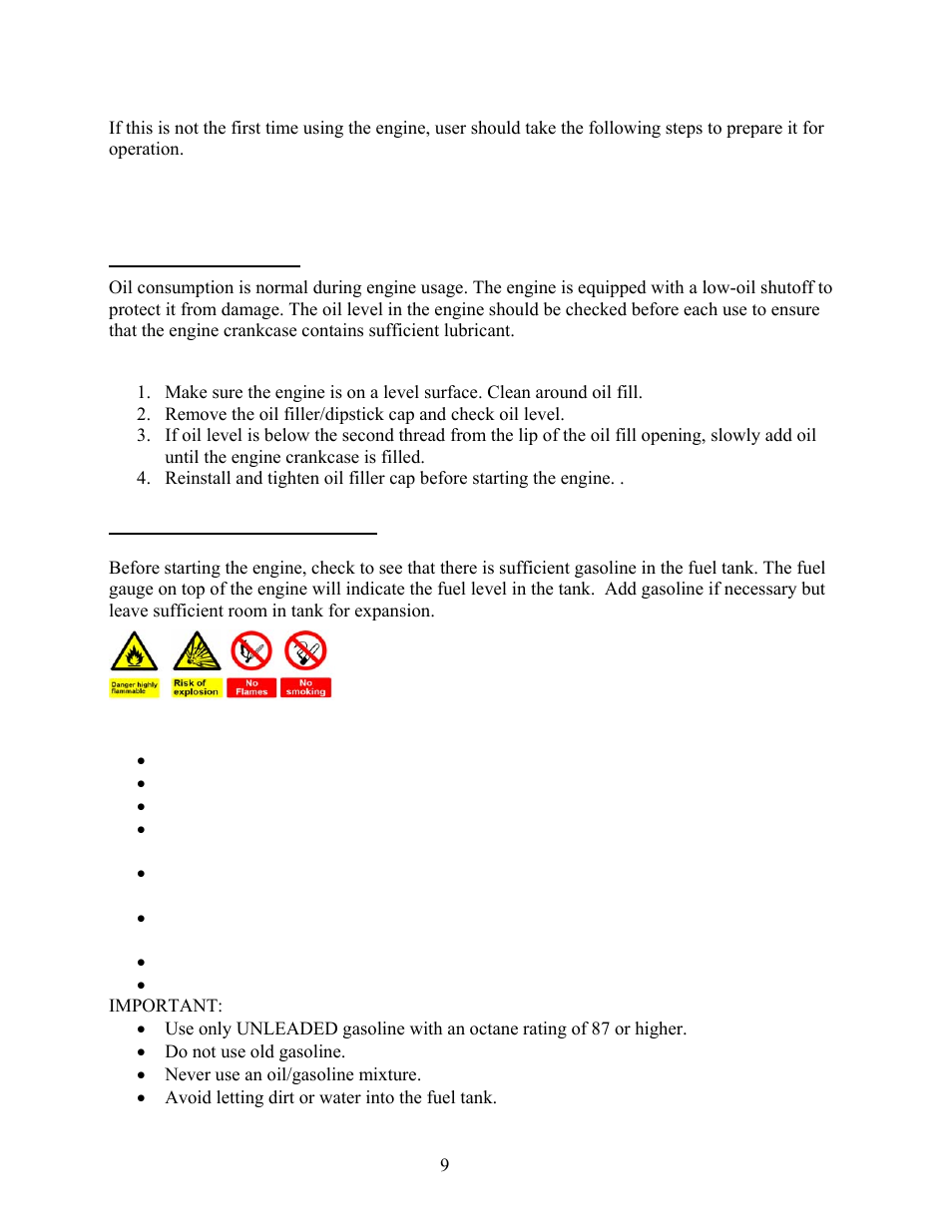 Subsequent starting of the engine, Warning | WEN 56212 212 cc 7 HP OHV Horizontal Shaft Gas Engine - CARB User Manual | Page 12 / 27