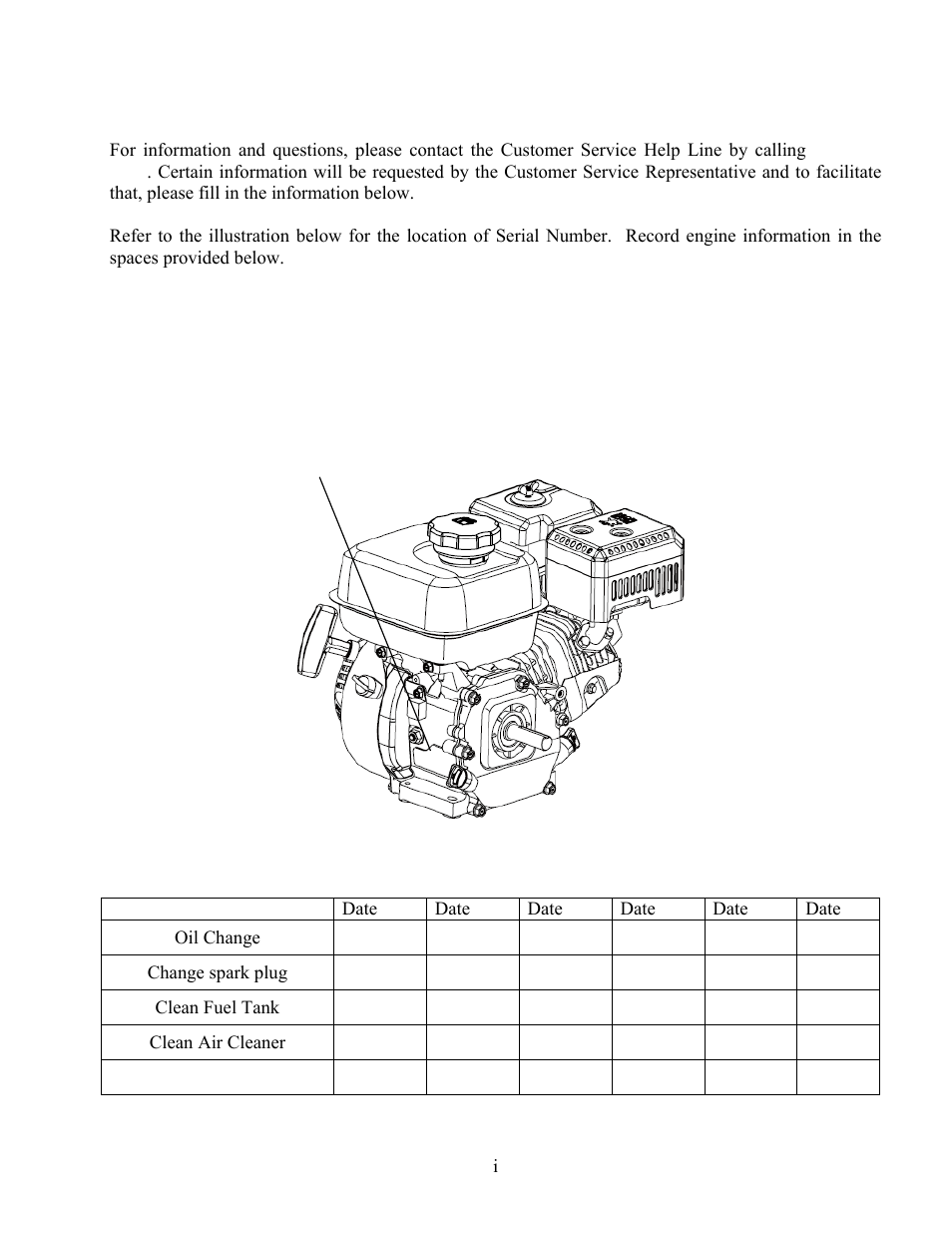 Item number, Engine serial number | WEN 56212 212 cc 7 HP OHV Horizontal Shaft Gas Engine - CARB User Manual | Page 2 / 27