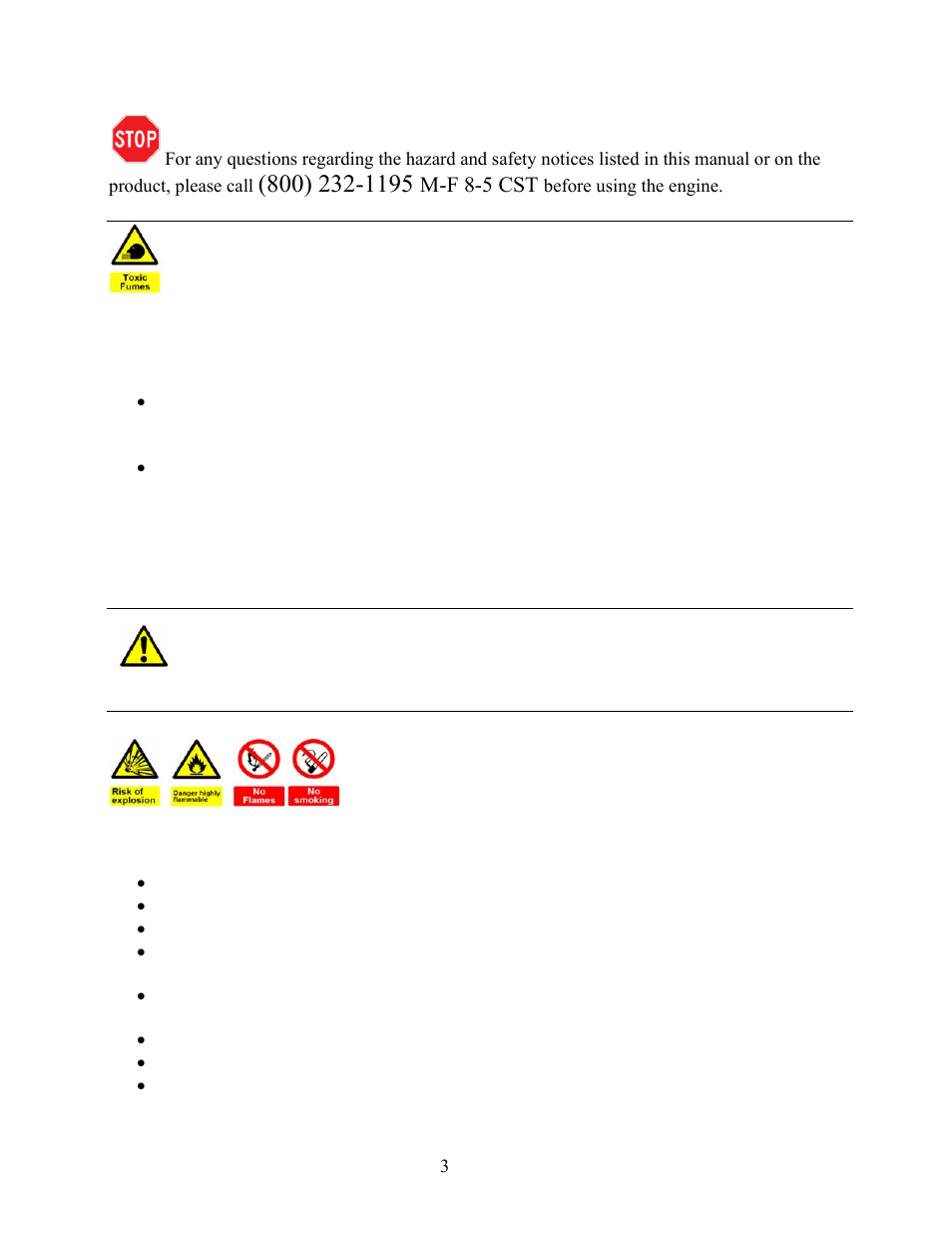 General safety procedures, Danger, Warning | WEN 56212 212 cc 7 HP OHV Horizontal Shaft Gas Engine - CARB User Manual | Page 6 / 27