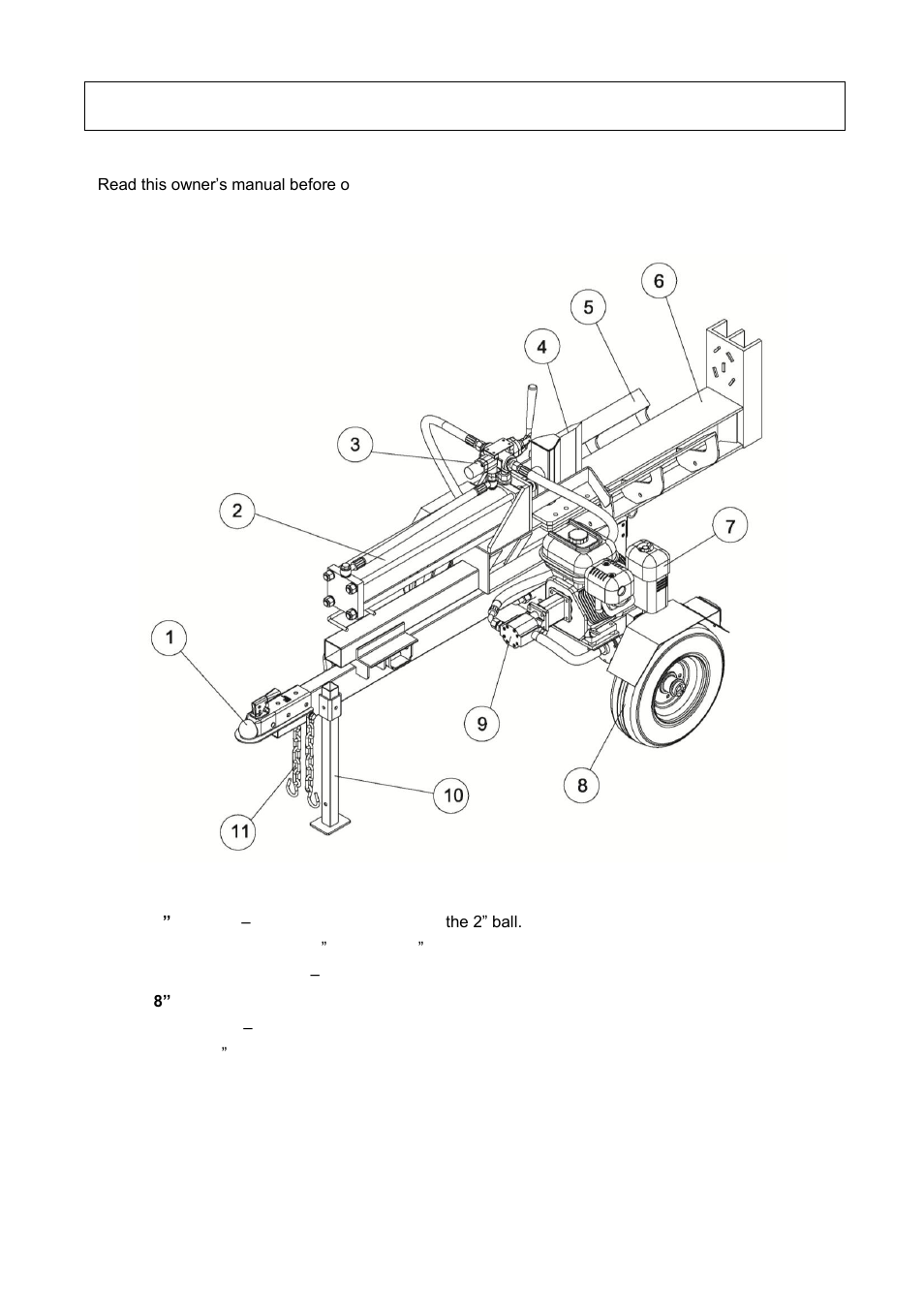 Controls and features identification | WEN YTL23308 22Ton Log Splitter User Manual | Page 5 / 23