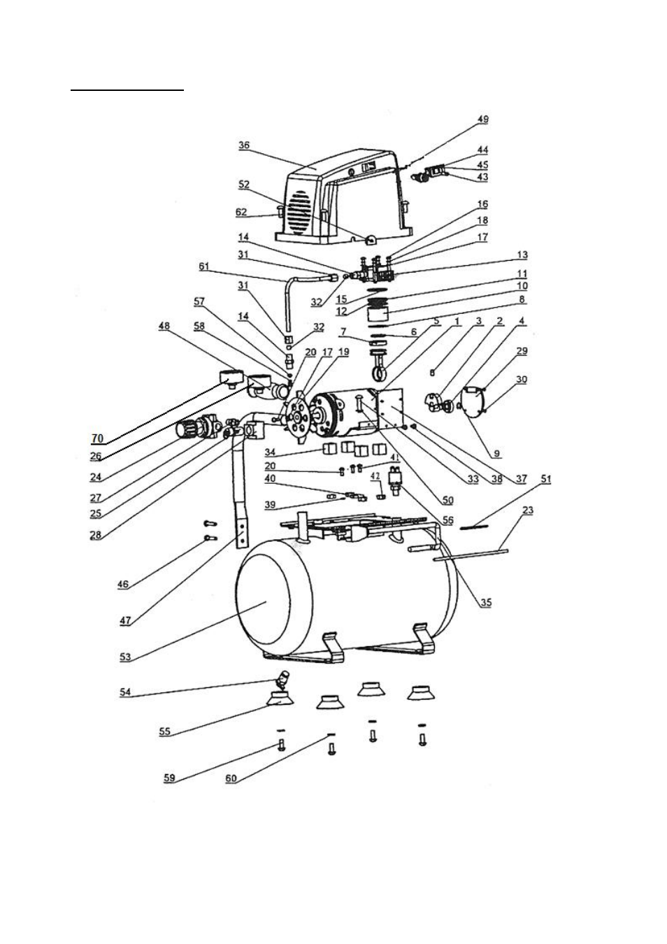 Parts diagram | WEN 22020 2 Gallon Oil Free Air Compressor User Manual | Page 13 / 14