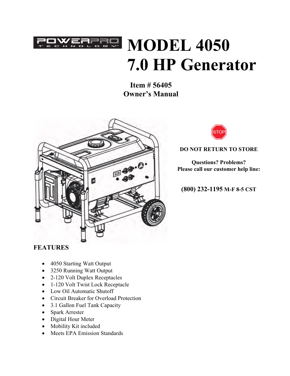 WEN 56405 Power Pro 4050 Watt User Manual | 40 pages