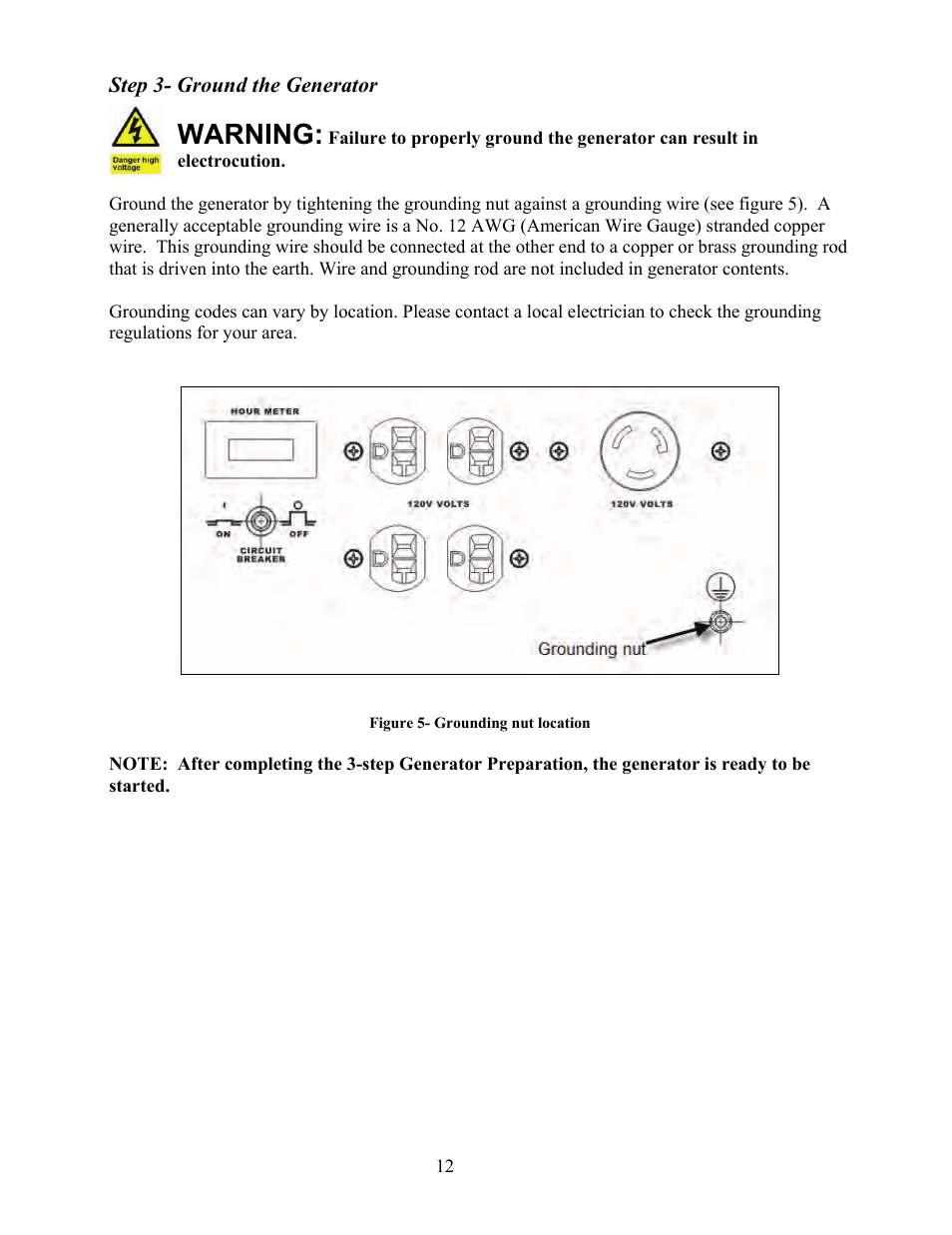 Warning | WEN 56405 Power Pro 4050 Watt User Manual | Page 16 / 40