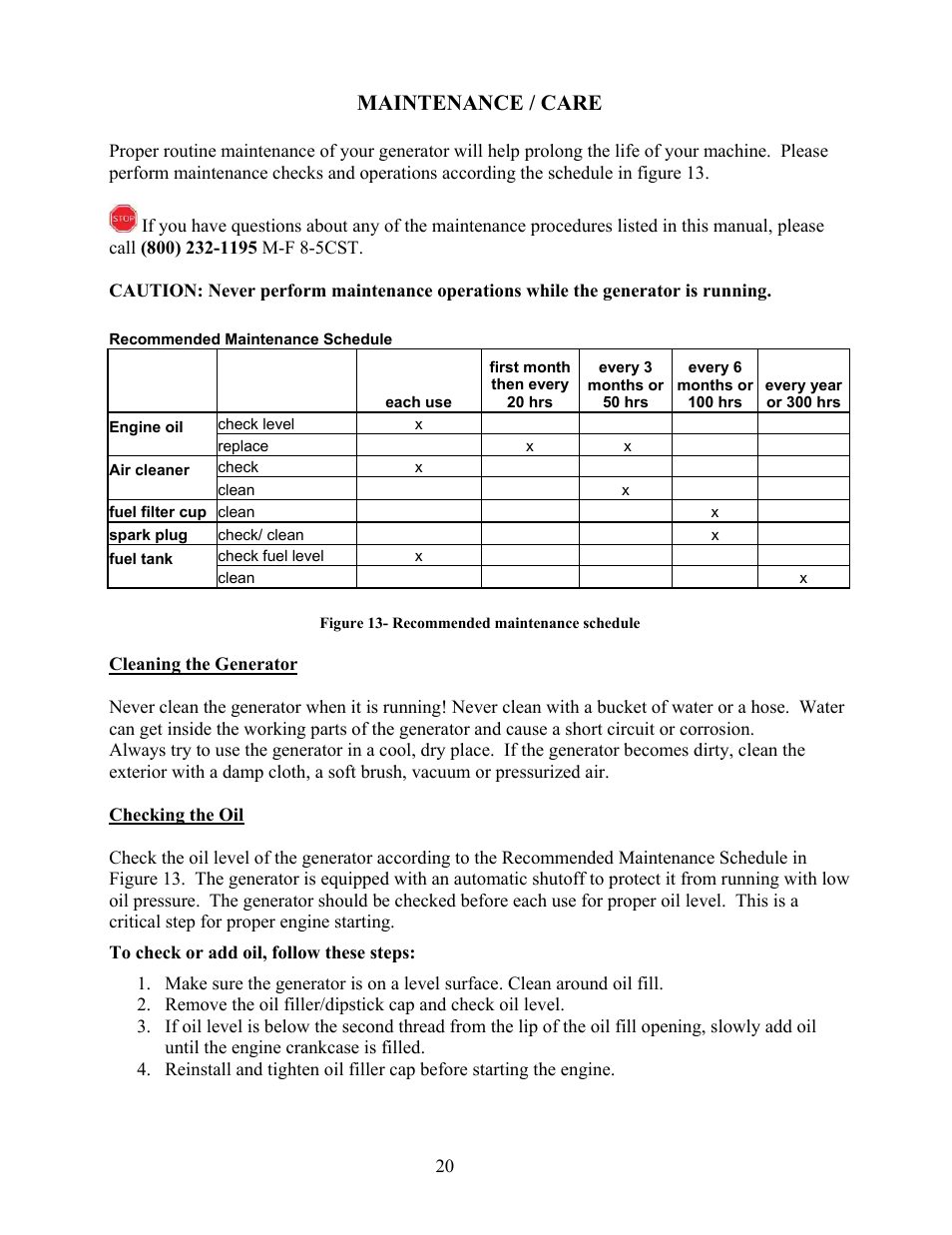 Maintenance / care | WEN 56405 Power Pro 4050 Watt User Manual | Page 24 / 40