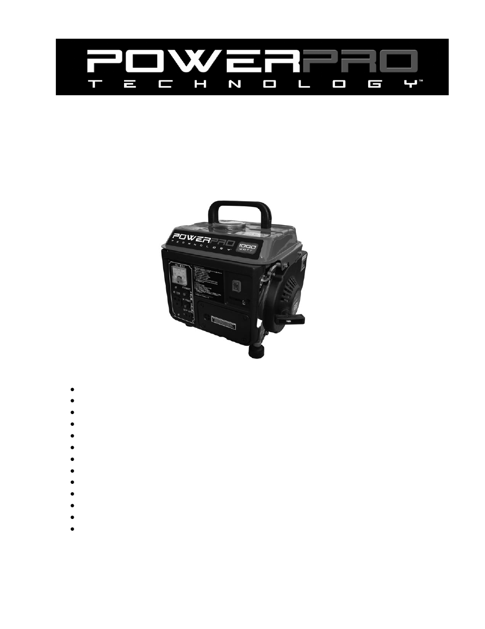 WEN 56100 Power Pro 2 Stroke 1000 Watt User Manual | 28 pages